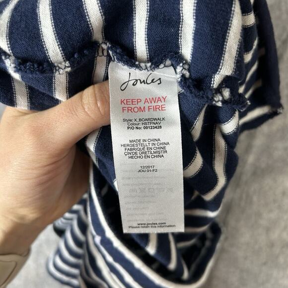 Joules Mini Skirt Womens 12 Navy White Nautical Striped Cotton Casual Pockets - Picture 7 of 10